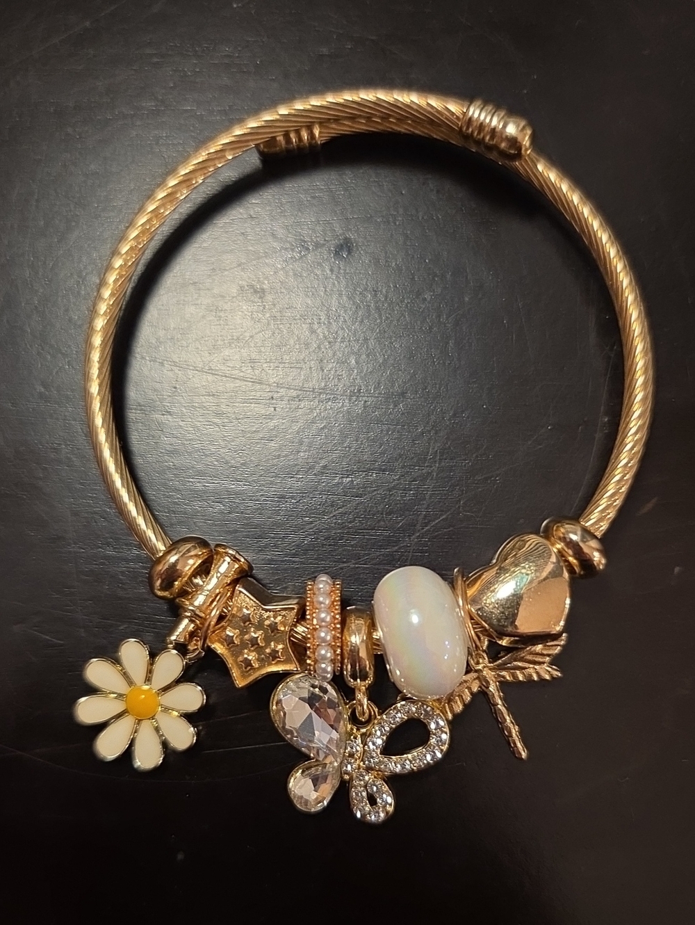 Gold-Tone Charm Bracelet - Stainless Steel- New W/ Gift Box